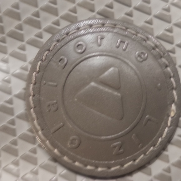 Vintage 80s LIZ CLAIBORNE Crossbody Purse Handbag Small Square Leather Taupe Tan - Picture 2 of 7